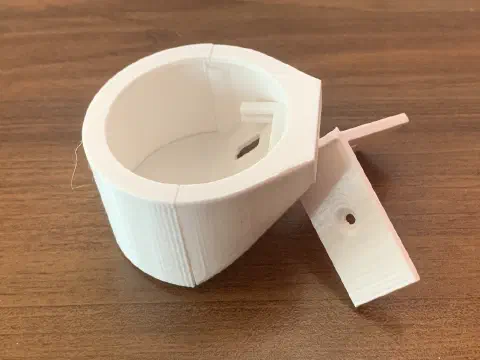 Zusammengebauter zylindrischer Kamerahalter mit Eck-Klemmwinkel