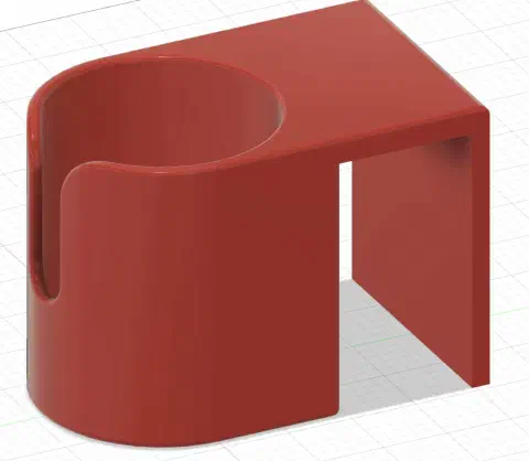 3D-Modell des Getränkehalters in Fusion 360 ohne Stützstruktur