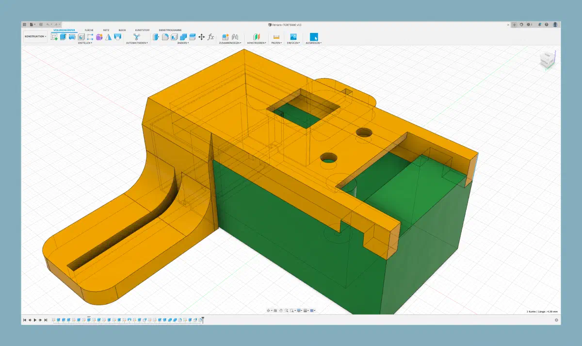 Gehäuse für den TRS5000 Sensor in Autodesk Fusion 360